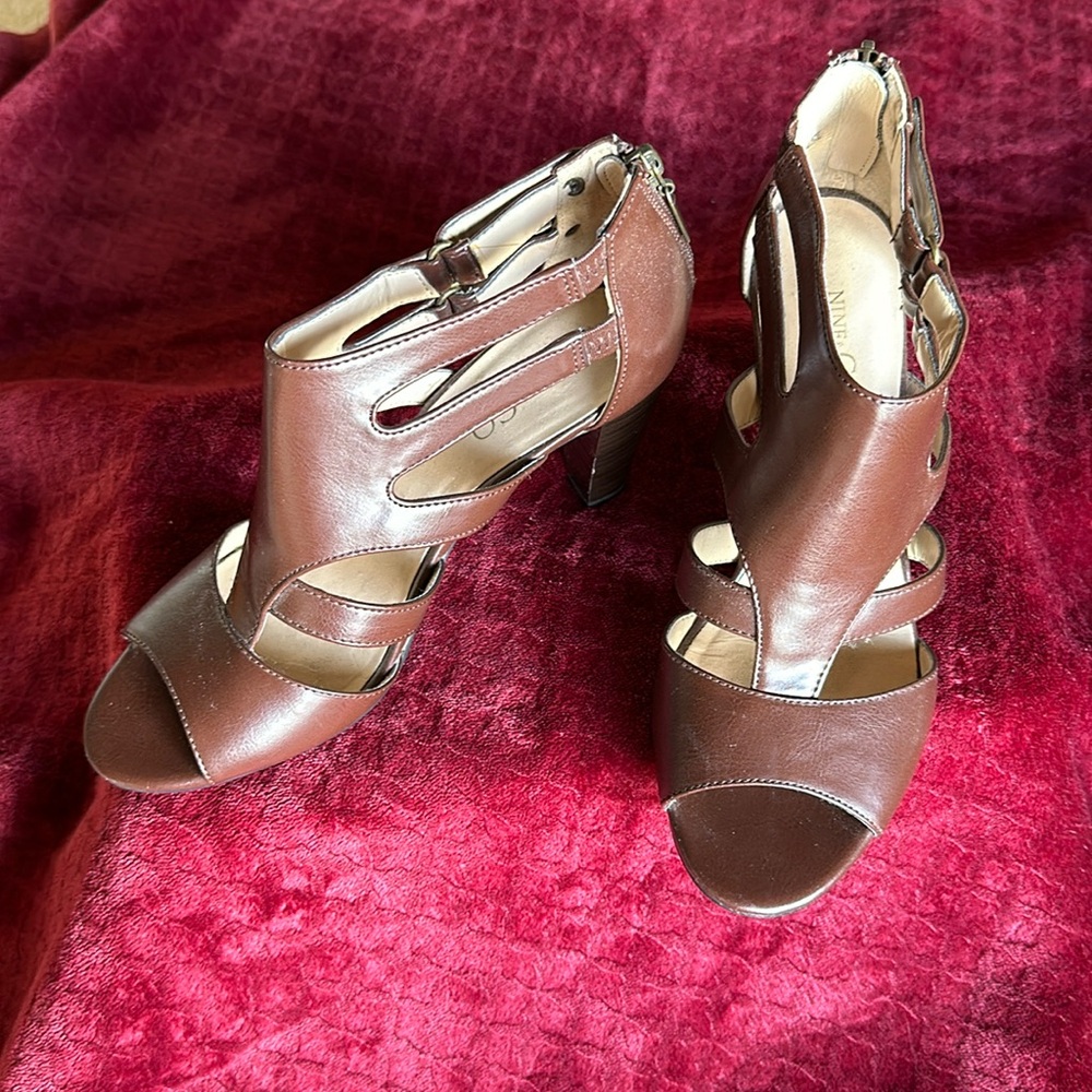 Nine & Co. Brown Strappy Heels
